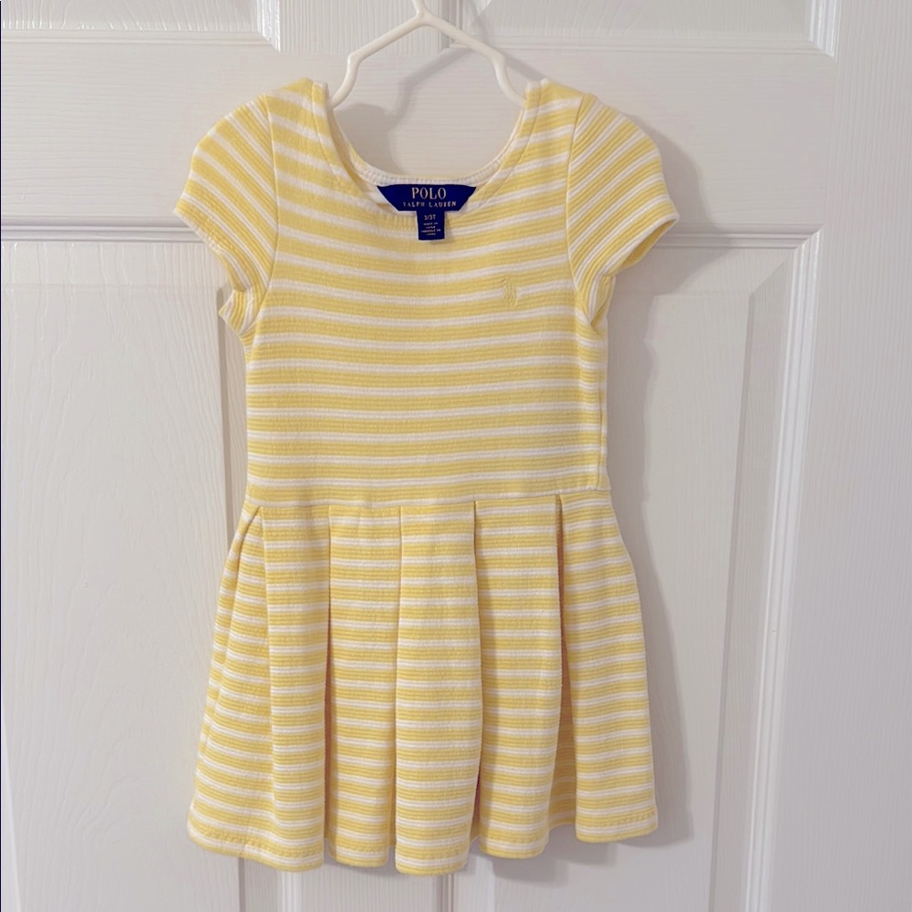 Polo by Ralph Lauren Yellow and White Peplum Sundress